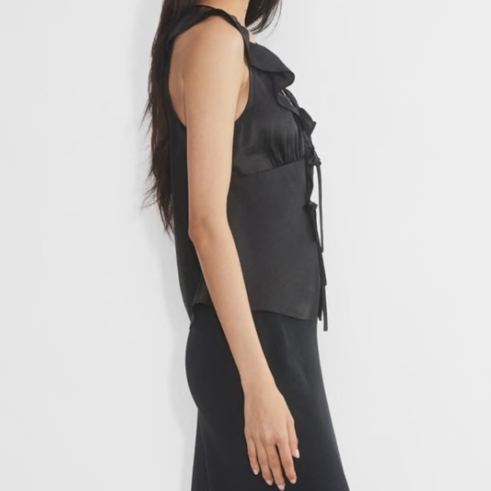 Aritzia Wilfred color black Tonka Satin Blouse - Picture 6 of 6
